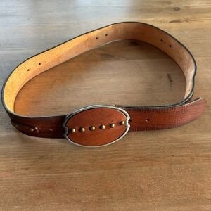 Gap Brown Leather Belt with Brass Studs